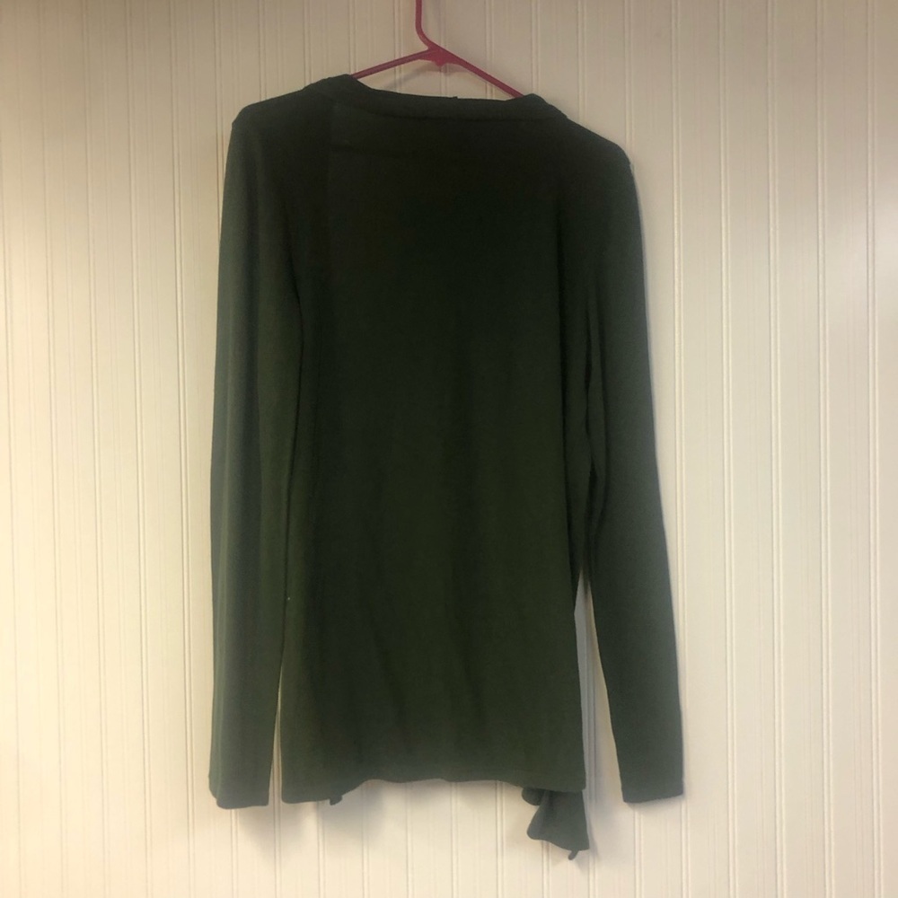 Mix by Hawthorne Olive Green Women's Open Front Cardigan Sweater XL - Picture 3 of 3